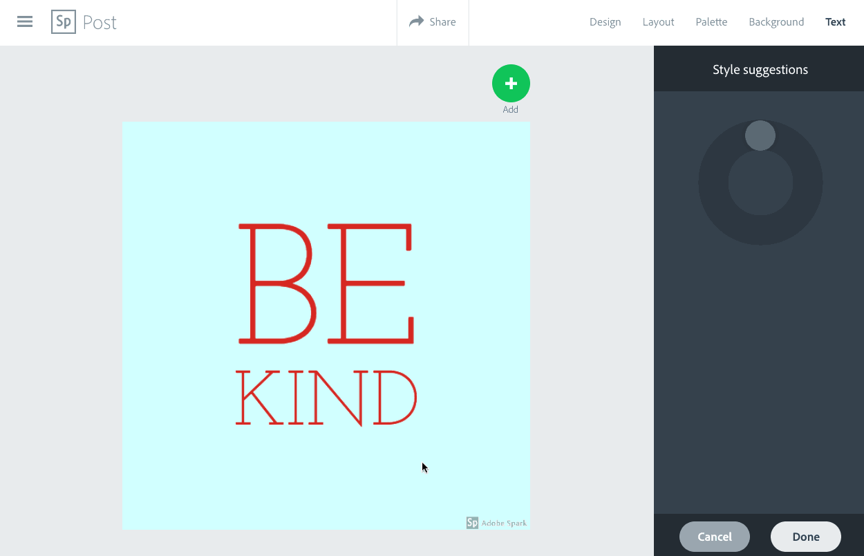 adobe spark style suggestions
