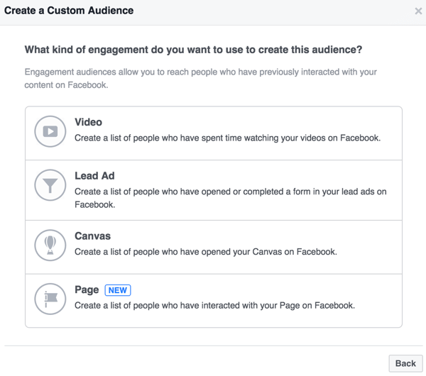 engagement audiences on facebook