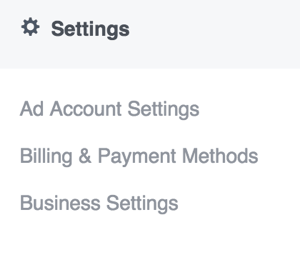 facebook ads manager settings