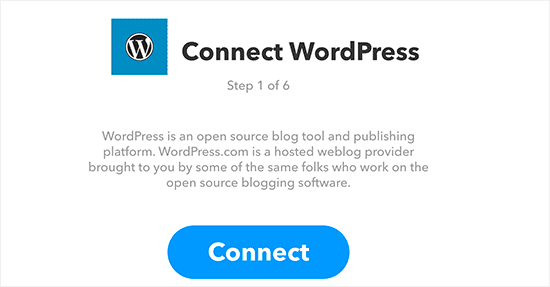 Cliquez sur connecter WordPress  IFTTT