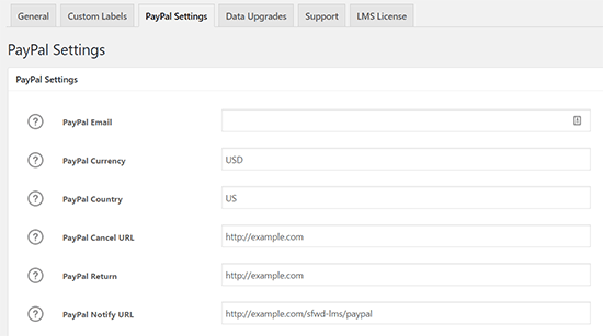 Configuration Paypal dans LearnDash