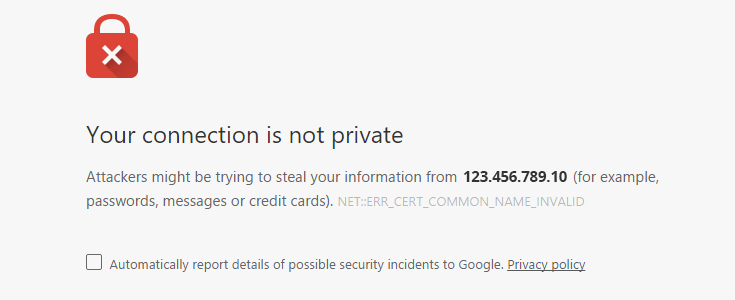 connection not private unsafe