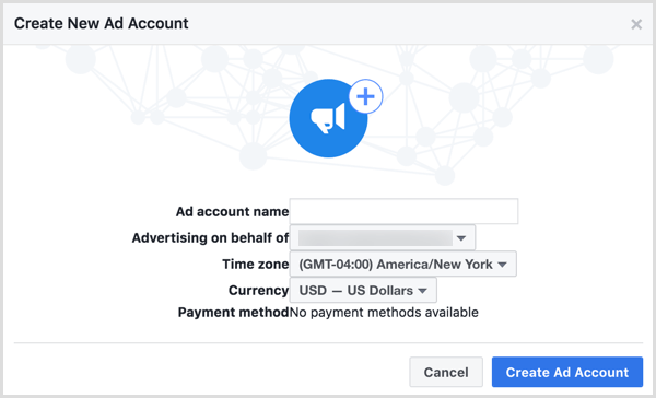 facebook business manager create new ad account