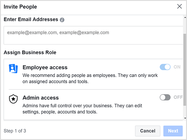 facebook business manager invite user