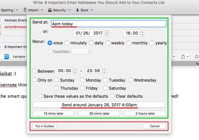 send later scheduling