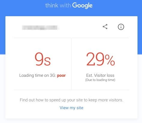 teste de vitesse site mobile avec google