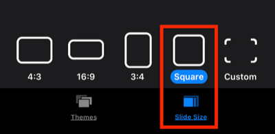 Application Keynote pour créer des vidéos carrées
