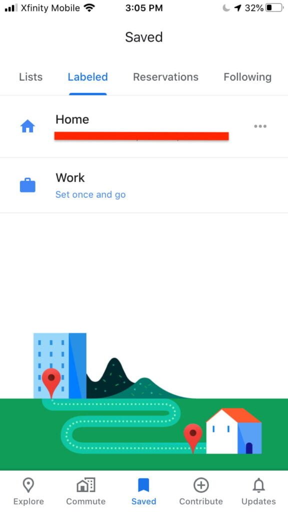 Definir le domicile dans Google Maps3
