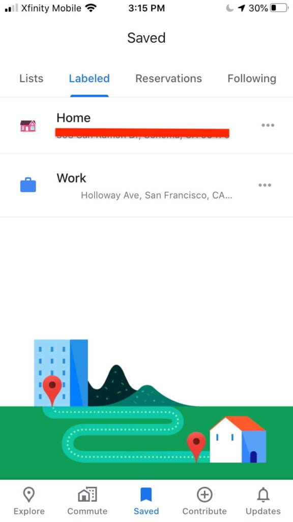 Definir le domicile dans Google Maps7