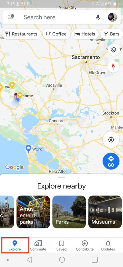 Onglet Explorer de Google Maps1