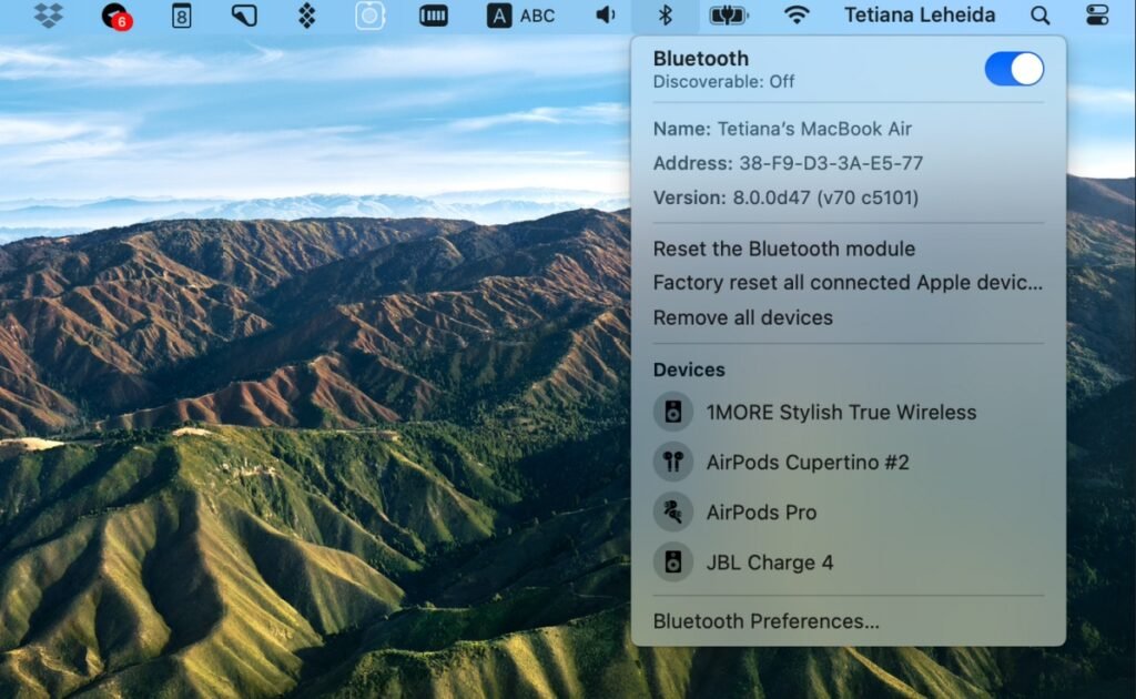 Problèmes Bluetooth sur macOS Big Sur