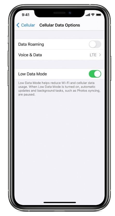 activer le mode de données réduites sur votre iPhone