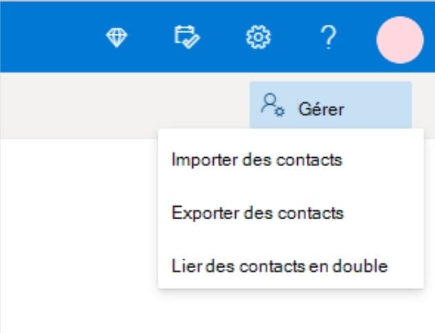 Importer les contacts dans Outlook