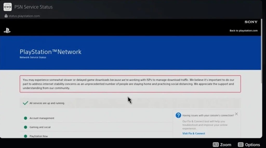 Impossible de se connecter au PlayStation Network