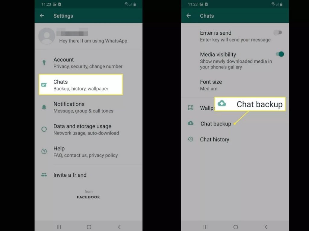 Sauvegarde discussion whatsapp sur android