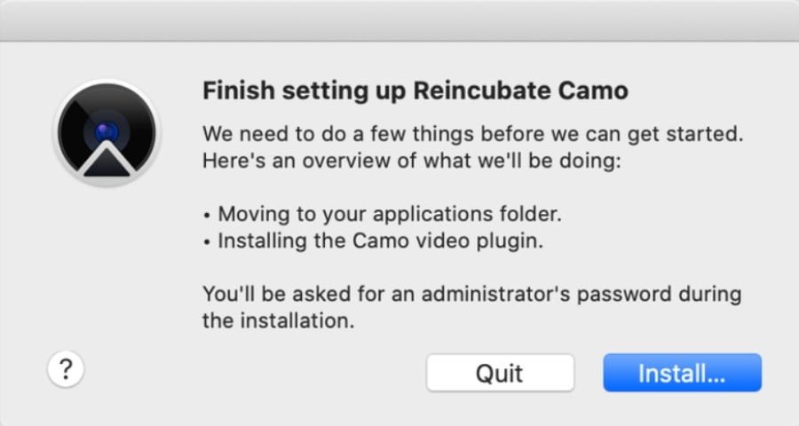 Installation Camo sur Mac