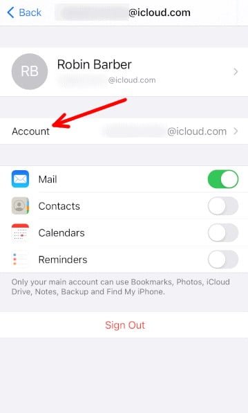 compte, chiffrer les emails sur iOS