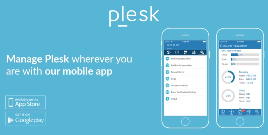 Plesk mobile app