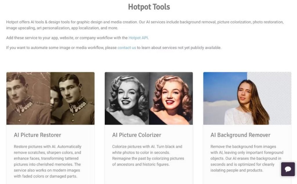 Hotpot AI Tools : logiciel retouche photo