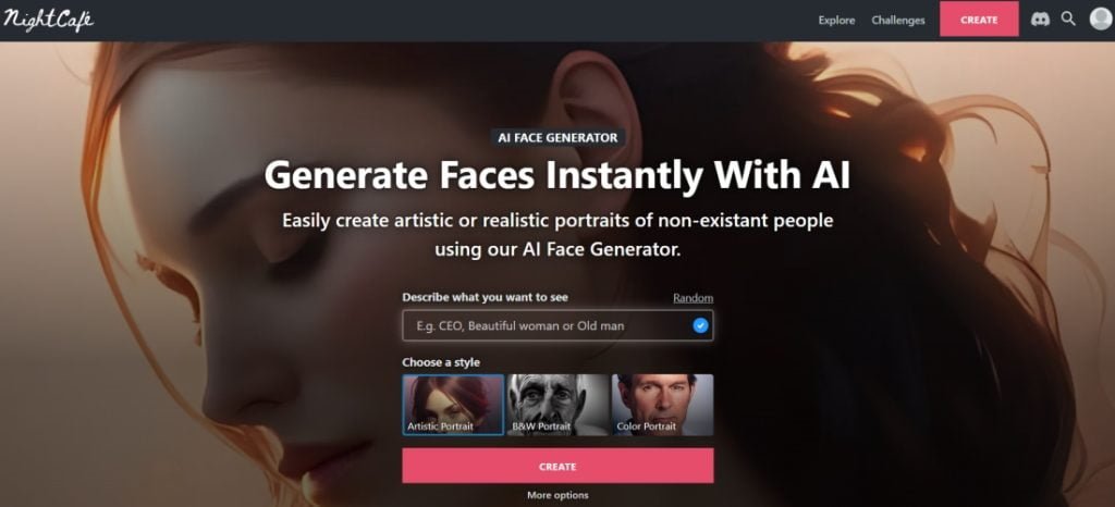 NighCafe face generator
